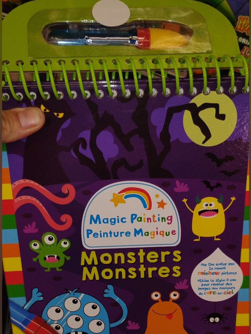 Kids Halloween Monsters Magic Ink & Activity Book - Purple & Green